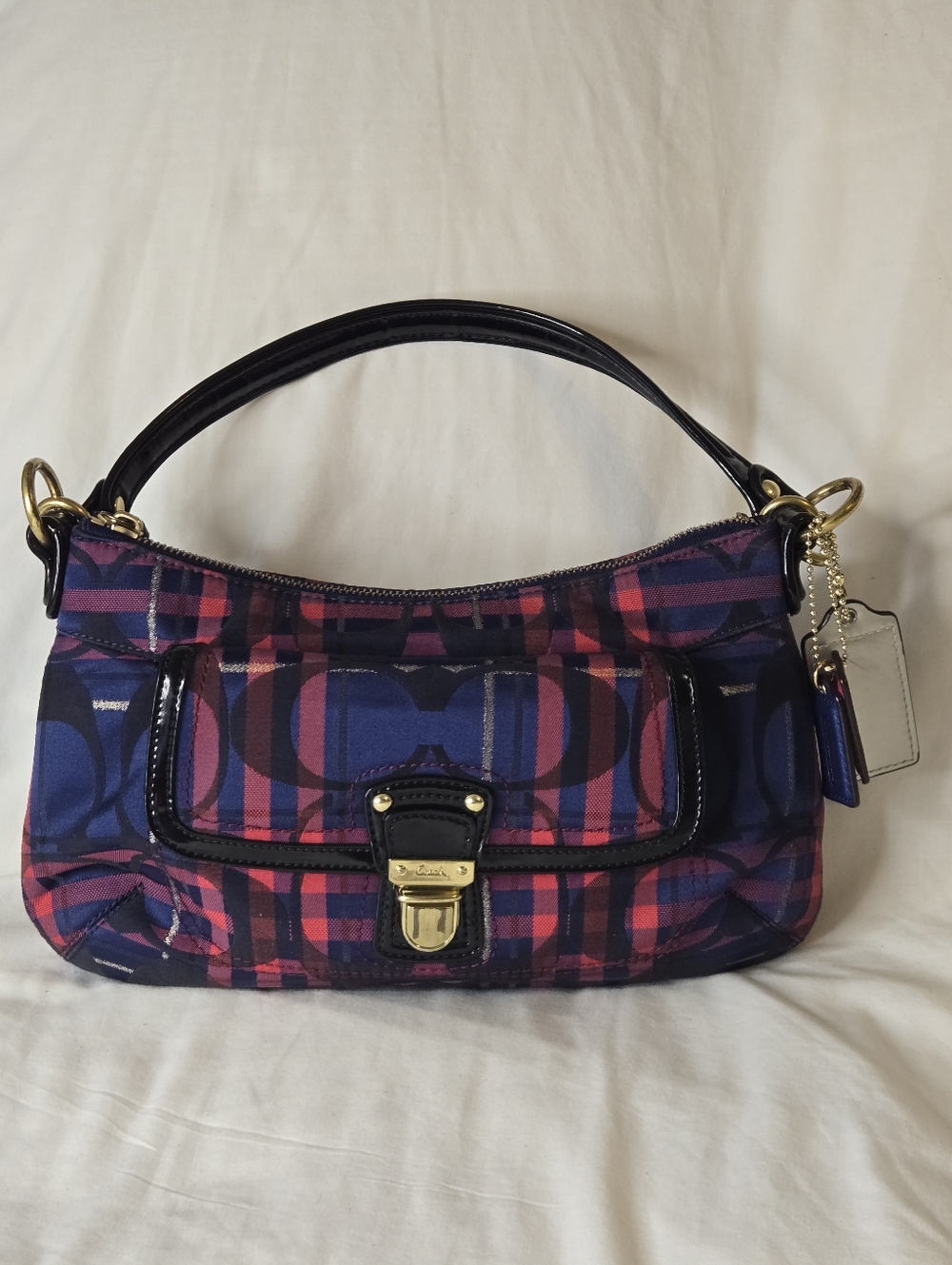 Coach 21621 Poppy Tartan 3 Hangtags